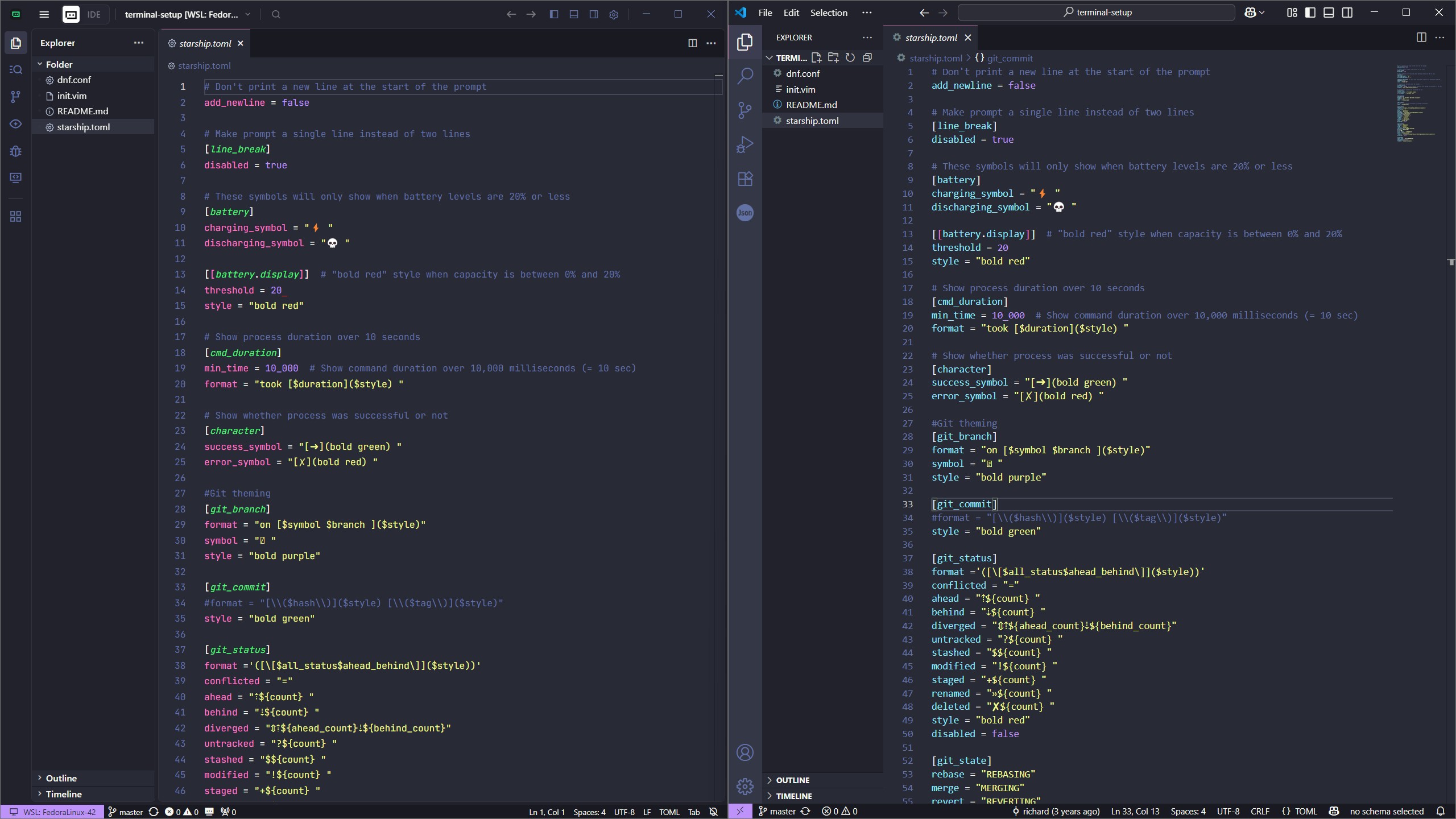 Trae and VS Code side by side comparison.