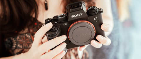 Sony A1 being held in the hand