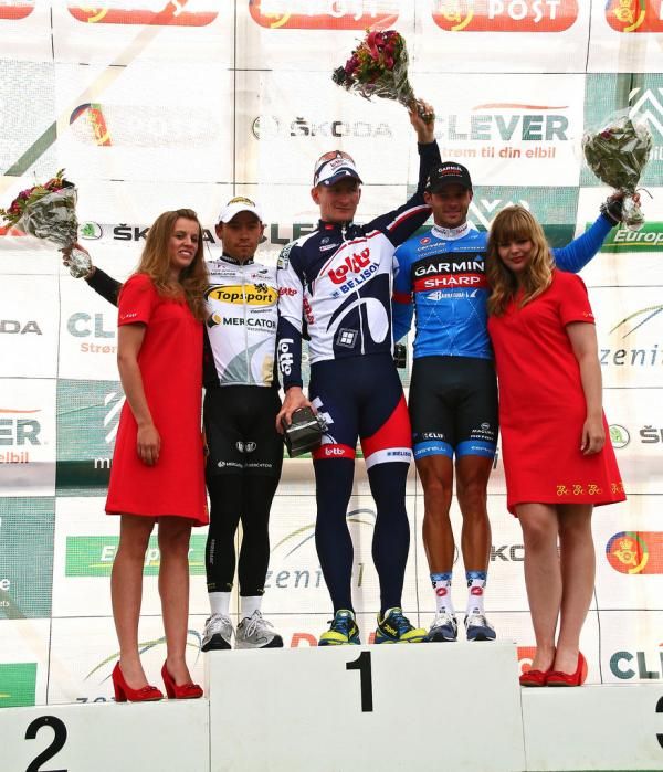 The podium after stage 2 of Tour of Denmark