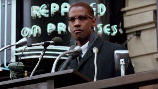 Denzel Washington as Malcolm X in Malcolm X