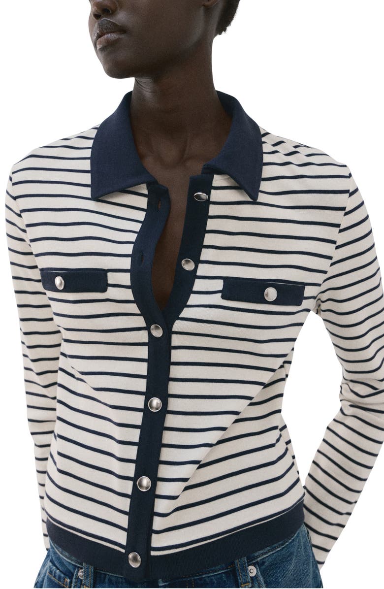 Stripe Cotton Cardigan