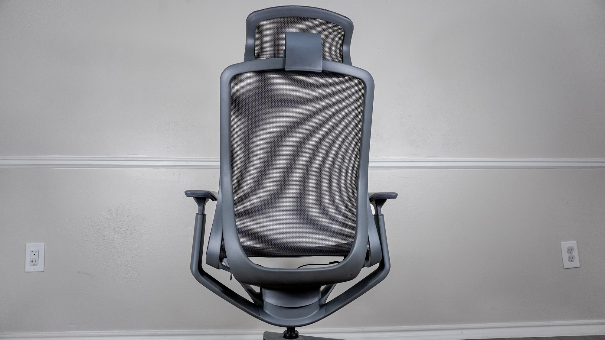 The Branch Aire Chair seen from the back showing off the fact that it doesn&#039;t feature a dedicated lumbar support mechanism