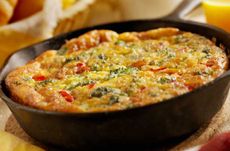 Broccoli, red pepper and cheese frittata