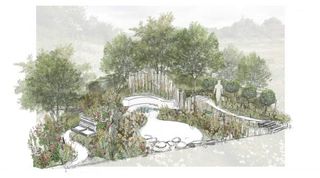The Springwatch garden at the RHS Hampton Court Palace Flower Show