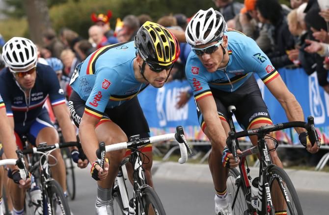 Tom Boonen and Belgian teammate Philippe Gilbert talk tactics in 2012