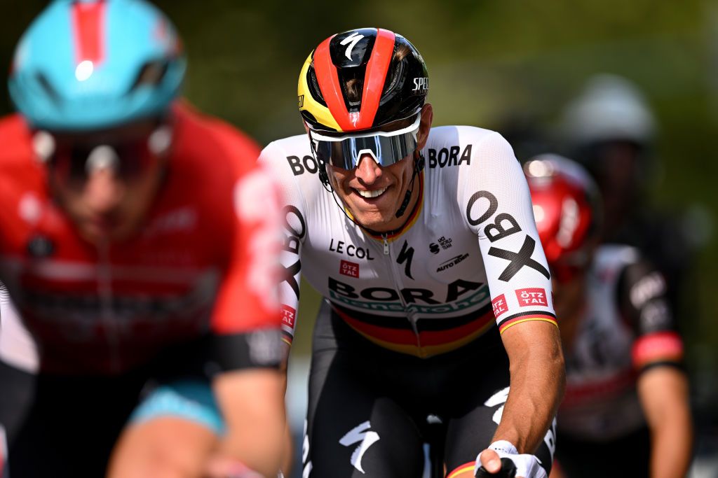 STUTTGART GERMANY AUGUST 28 Nils Politt of Germany and Team Bora Hansgrohe competes during the 37th Deutschland Tour 2022 Stage 4 a 1866km stage from Schiltach to Stuttgart DeineTour on August 28 2022 in Stuttgart Germany Photo by Stuart FranklinGetty Images