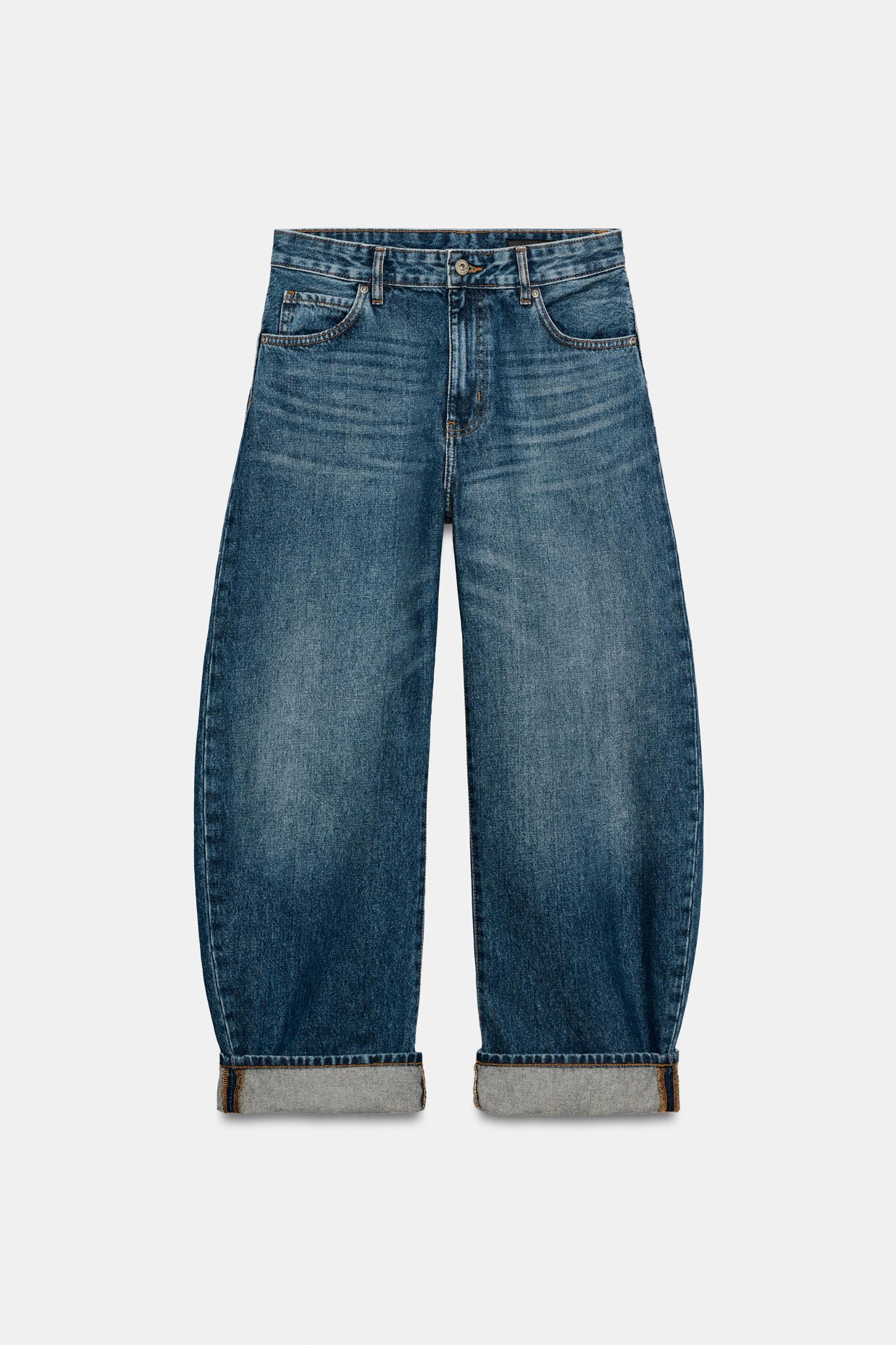 Zw Collection Mid-Rise Cuffed Balloon Jeans - Blue - 26 (us 2)