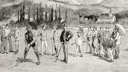 Early golfers at Pau Golf Club in France