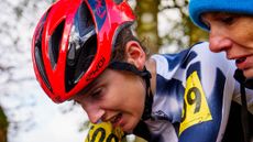 Illi Gardner at the top of the hill climb