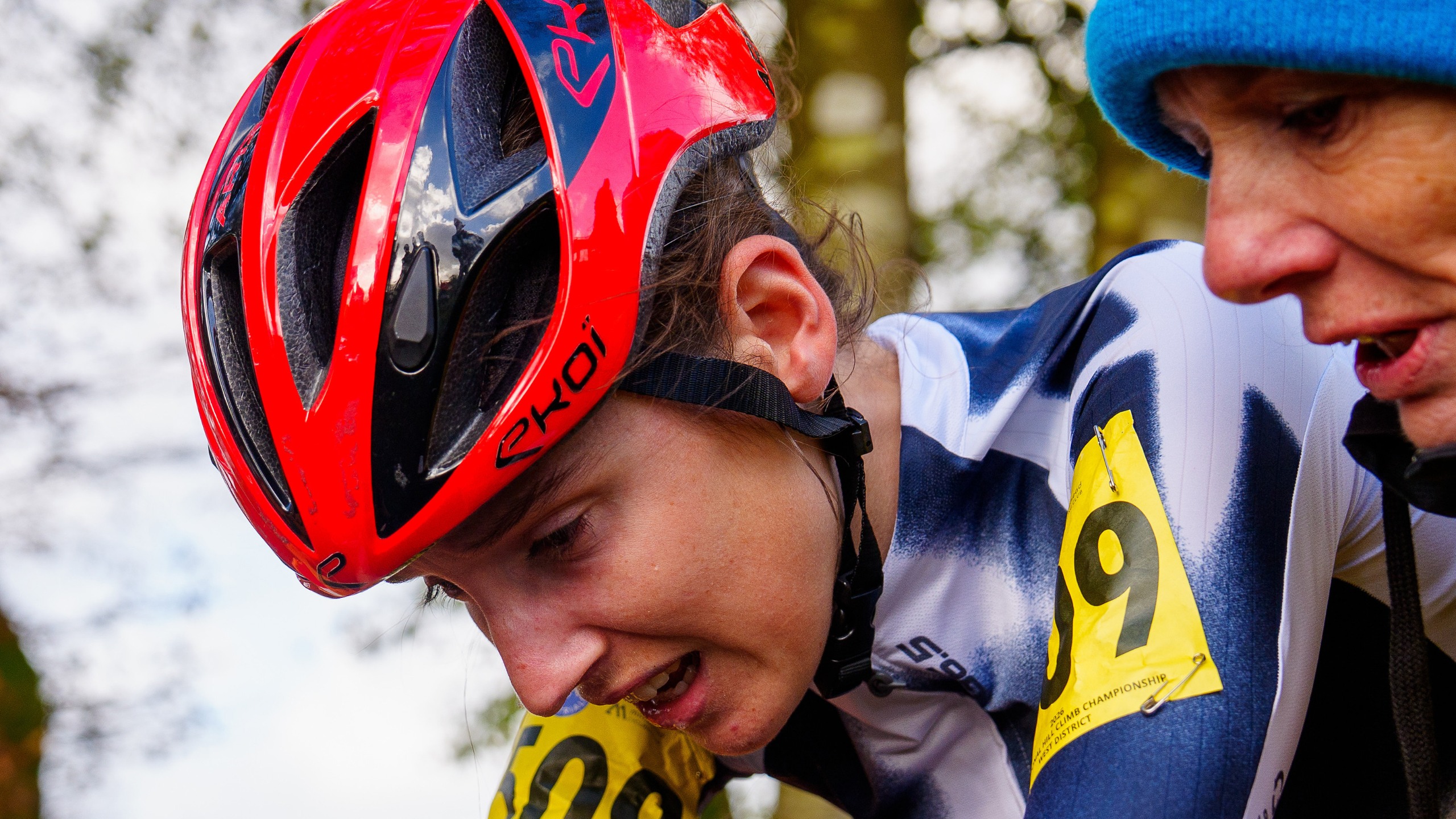 Illi Gardner at the top of the hill climb