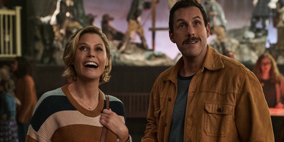 Julie Bowen and Adam Sandler in Hubie Halloween