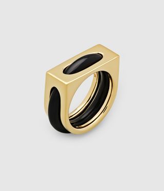 gold and black ring