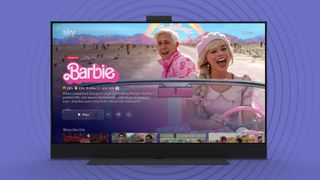 A Sky TV with Barbie displayed on it