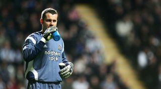 Shay Given has a drink while playing for Newcastle United