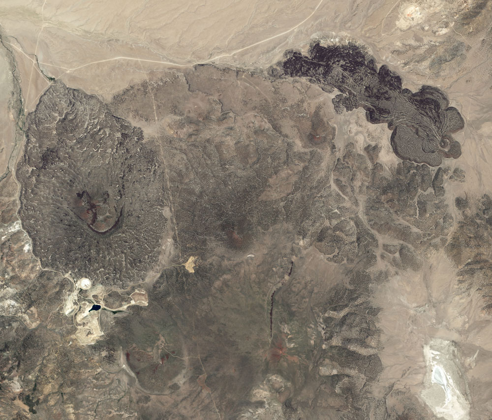 The Aurora-Bodie volcanic field in Nevada includes a series of small lava flows that range in age from about 100,000 years (late Pleistocene) to more than 15 million years old.