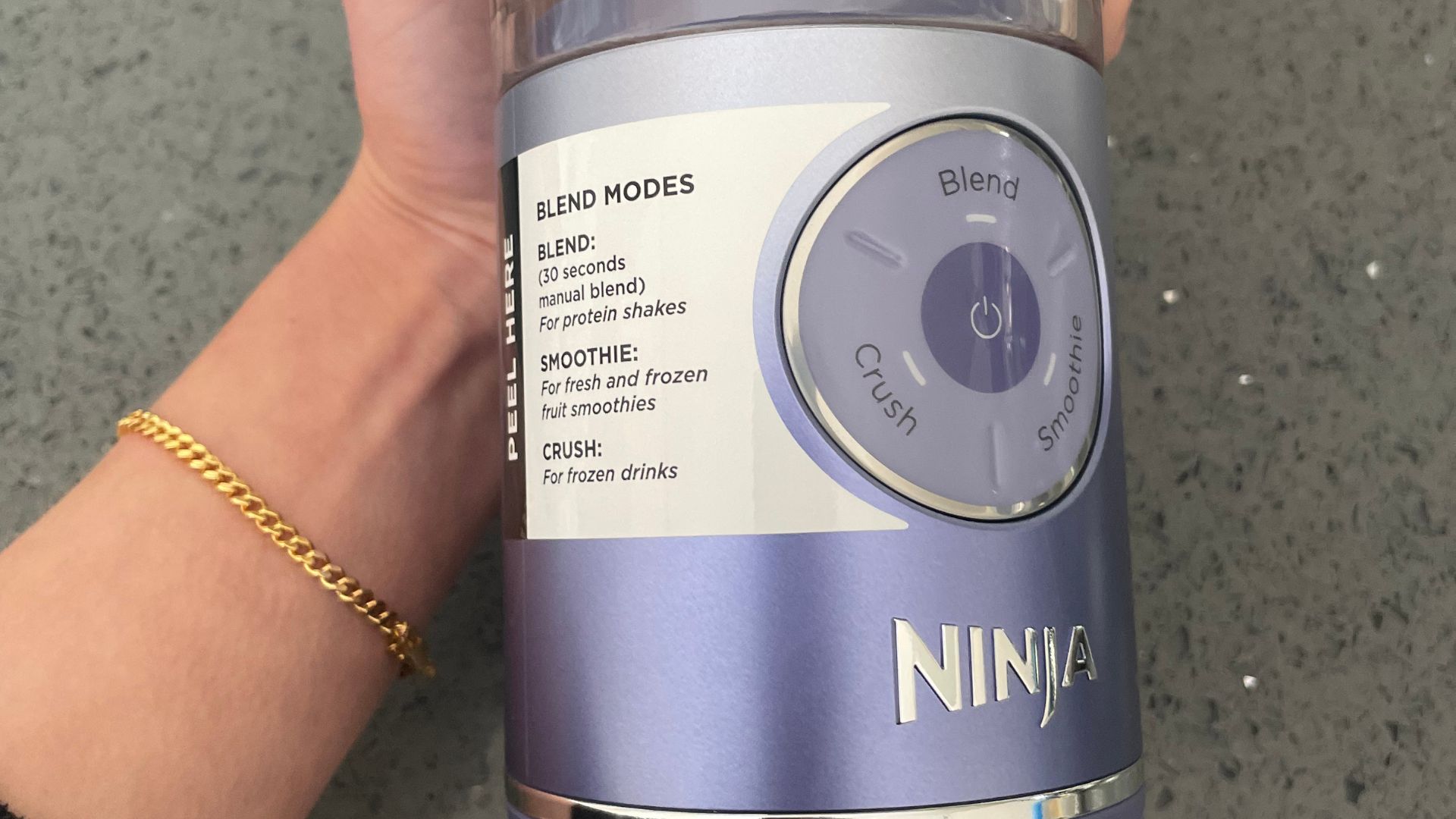 Packaging around the base of the Ninja Blast Max Blender