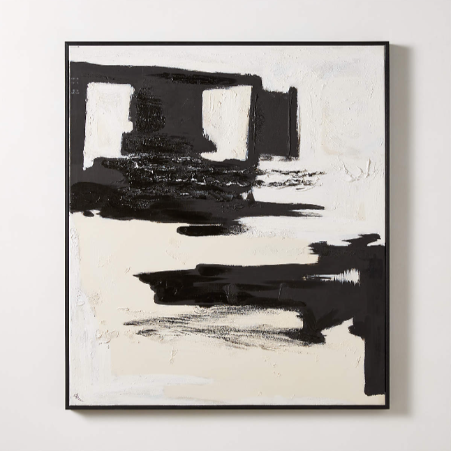 Black and white abstract wall art.