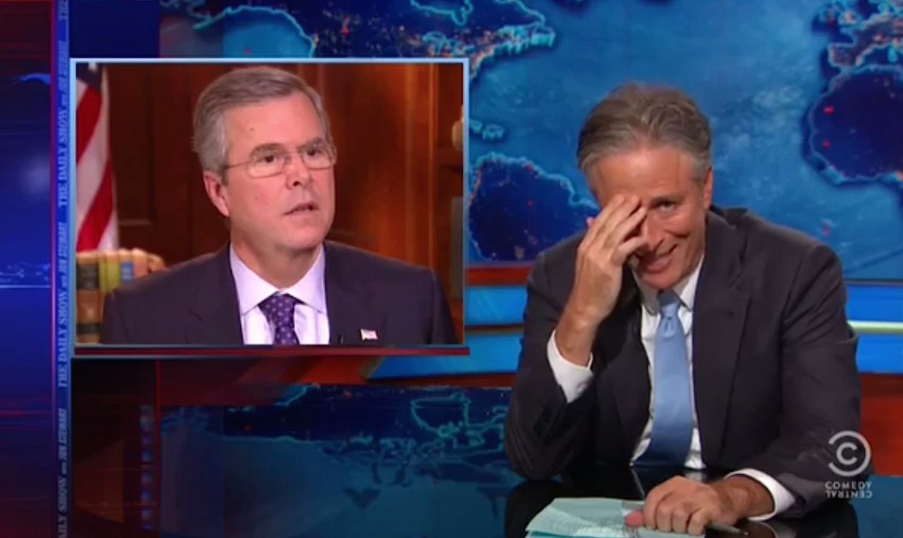 Jon Stewart can&amp;#039;t believe Jeb Bush is running on his brother&amp;#039;s foreign policy