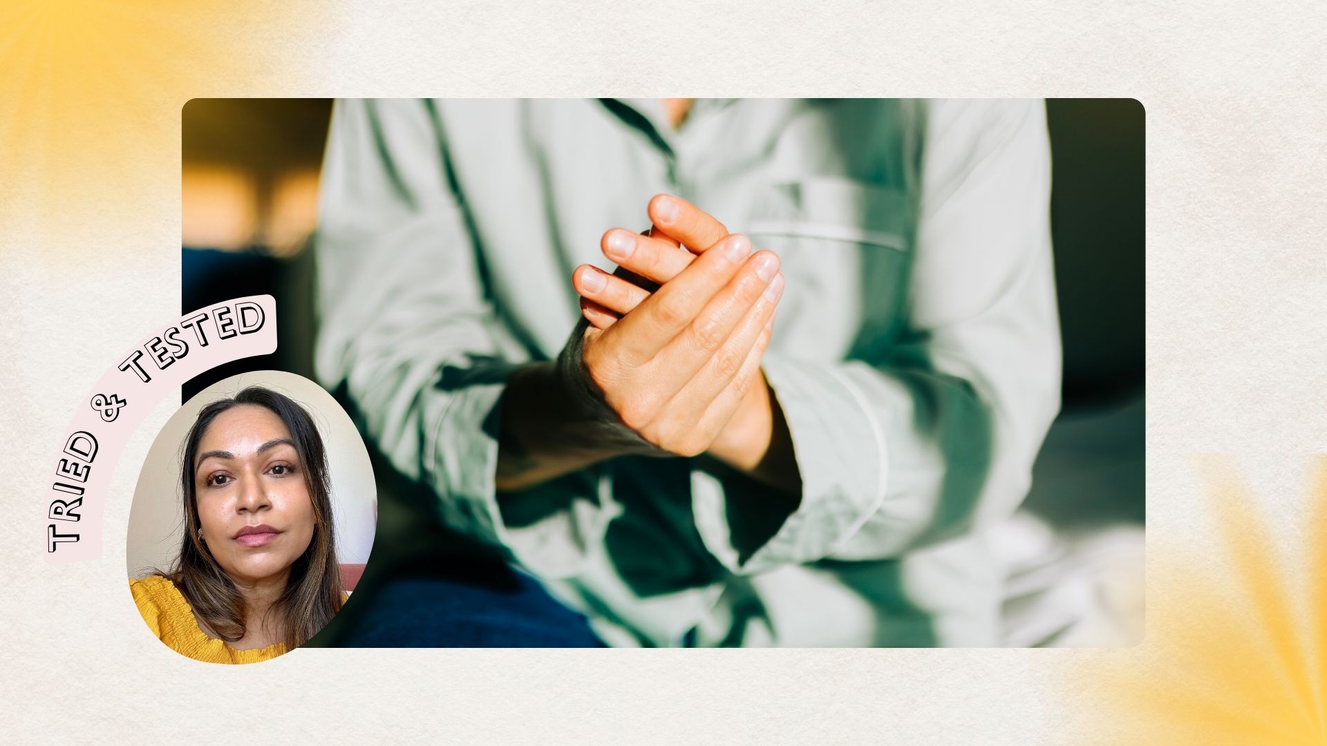 Woman applying cream to hands for hydration