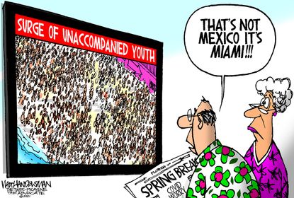 Editorial Cartoon U.S. spring break covid mexico