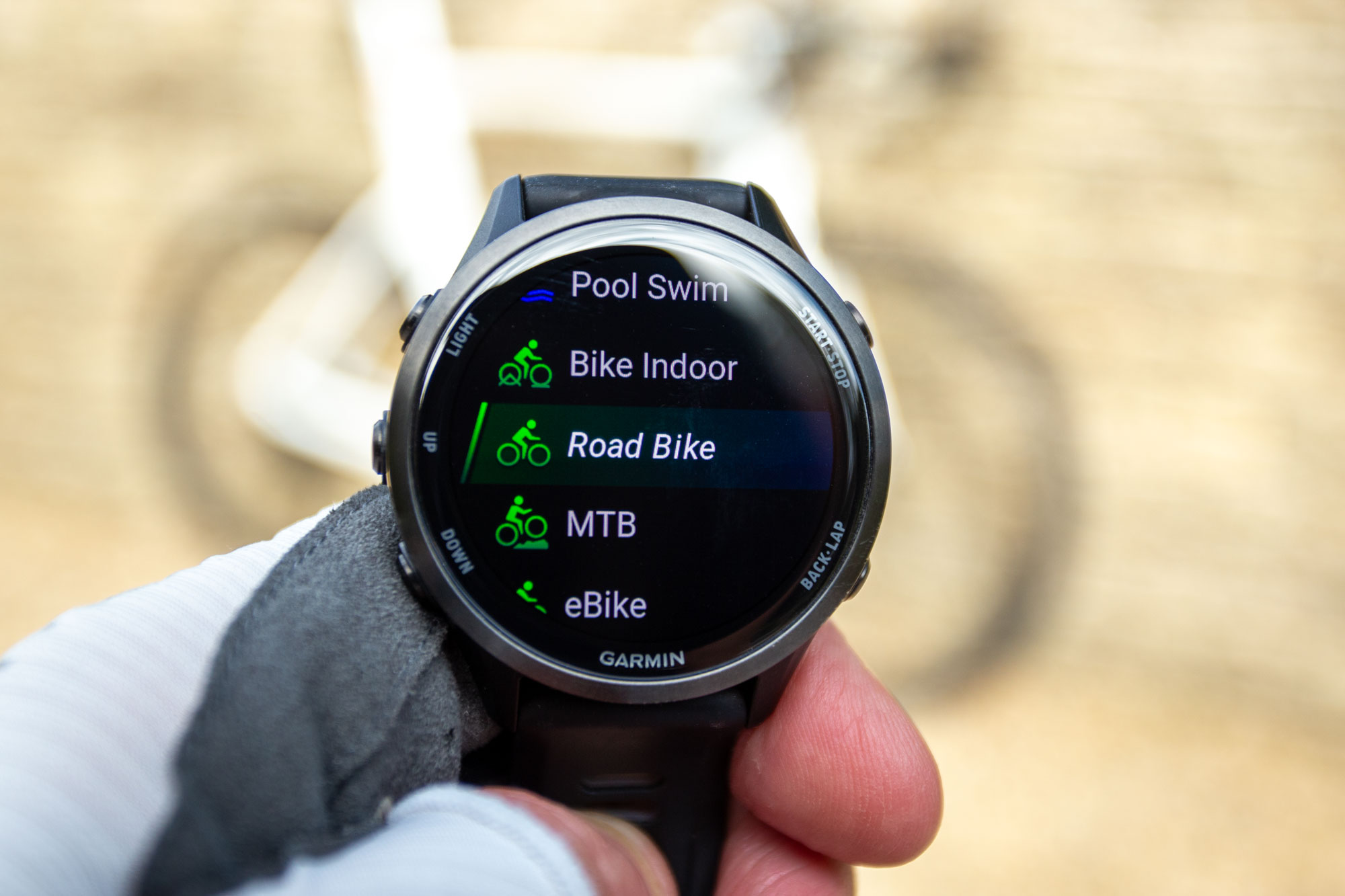 Watch face showing some of the cycling profiles