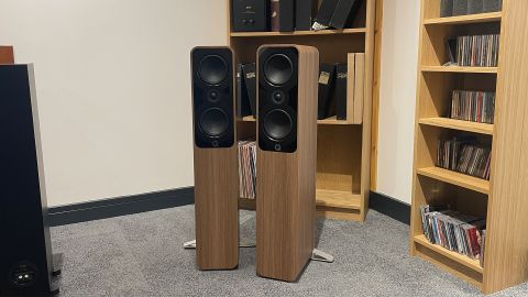 Q Acoustics 5040 floorstanding speakers in the What Hi-Fi? test rooms