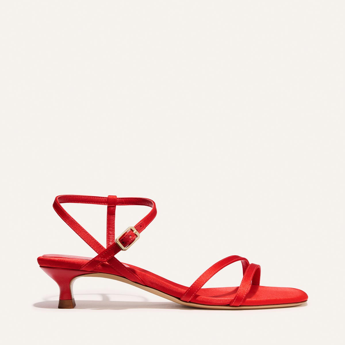 The Dylan Sandal - Poppy Satin