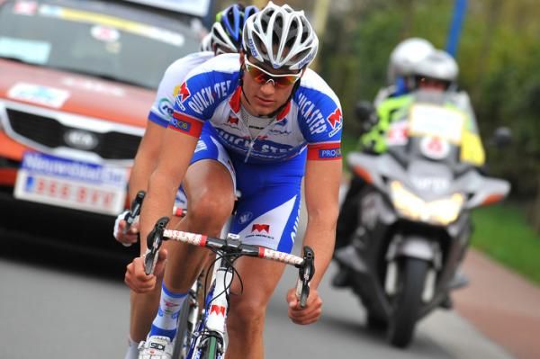 Guillaume Van Keirsbulck (Quick Step) takes a pull in the break.