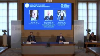 Göran K. Hansson, Secretary General of the Royal Swedish Academy of Sciences, announced the winners of the Nobel Prize in physics this morning, Oct. 6, 2020.