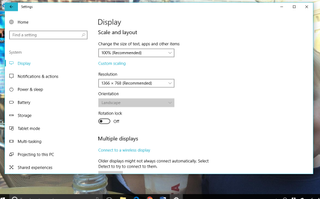 Screenshot showing the display settings on Windows