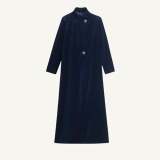 flat lay image of blue coat