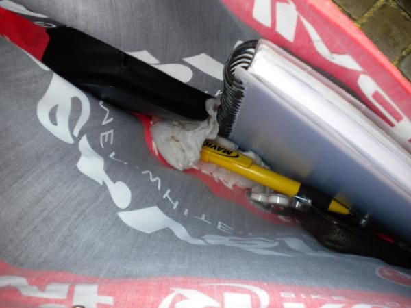 Note pad, pen, tissues, enough medicine to sedate a horse. Being an ill journalist is never fun