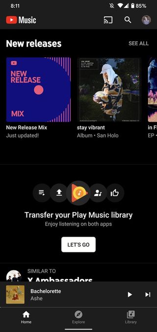 Transferring Google Play Music library to YouTube Music