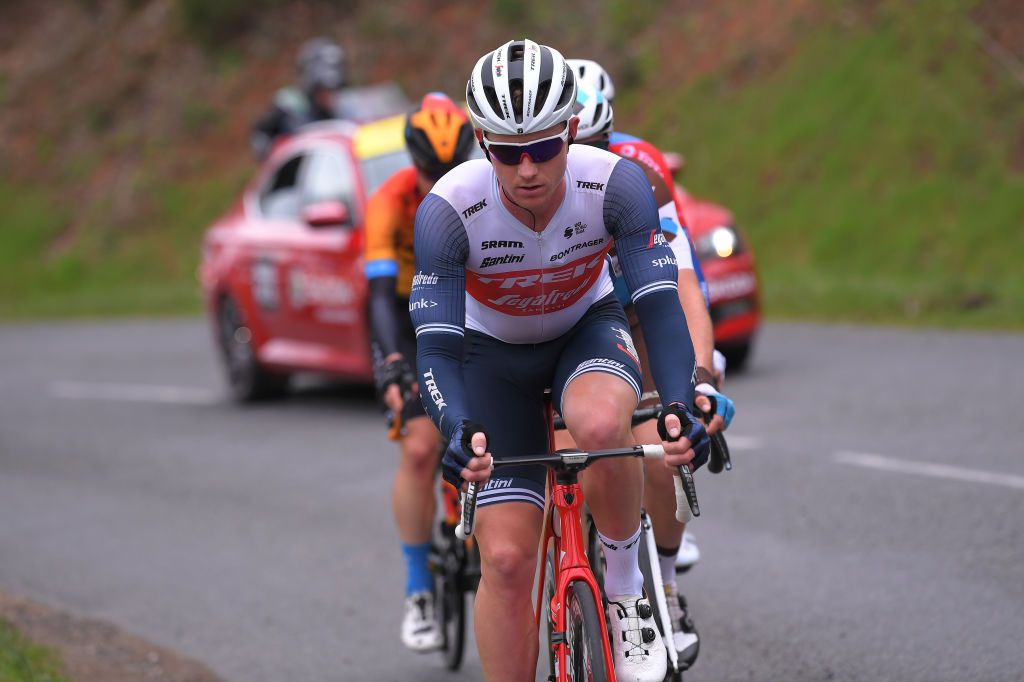 LA CTESAINTANDR FRANCE MARCH 12 Ryan Mullen of Ireland and Team Trek Segafredo Breakaway during the 78th Paris Nice 2020 Stage 5 a 227 km stage from Gannat to La CteSaintAndr on ParisNice parisnicecourse PN March 12 2020 in La Cote France Photo by Luc ClaessenGetty Images