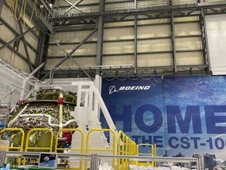 Boeing's Starliner crew vehicle is currently under construction in a former space shuttle hangar.