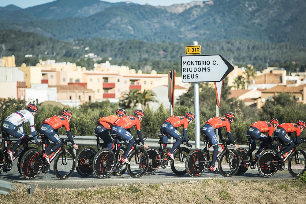 Bahrain-Merida riders train in Catalunya