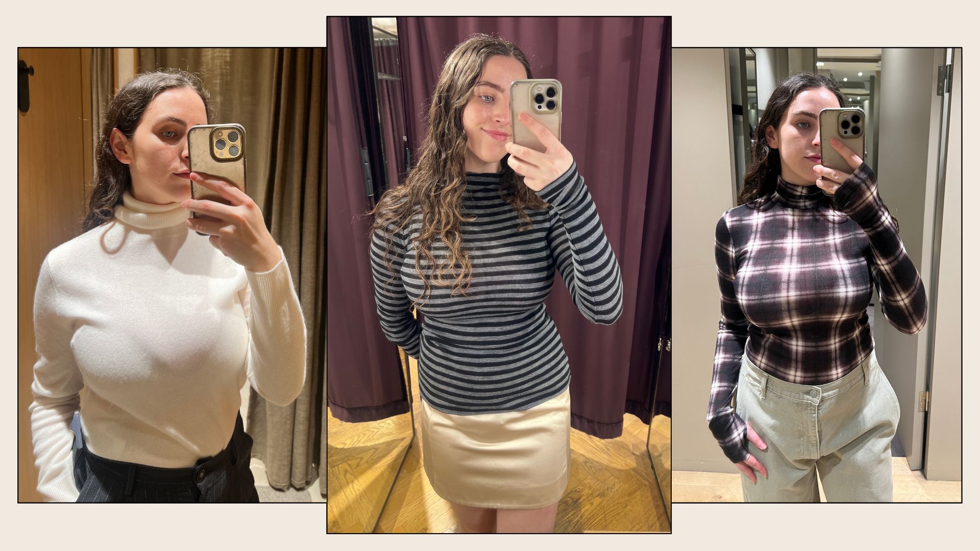 A collage of the best turtlenecks, as tested by Who What Wear UK&#039;s Ava Gilchrist.