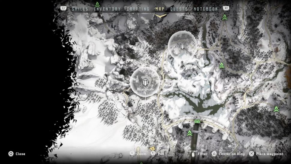 Horizon Zero Dawn Frozen Wilds bluegleam locations GamesRadar+