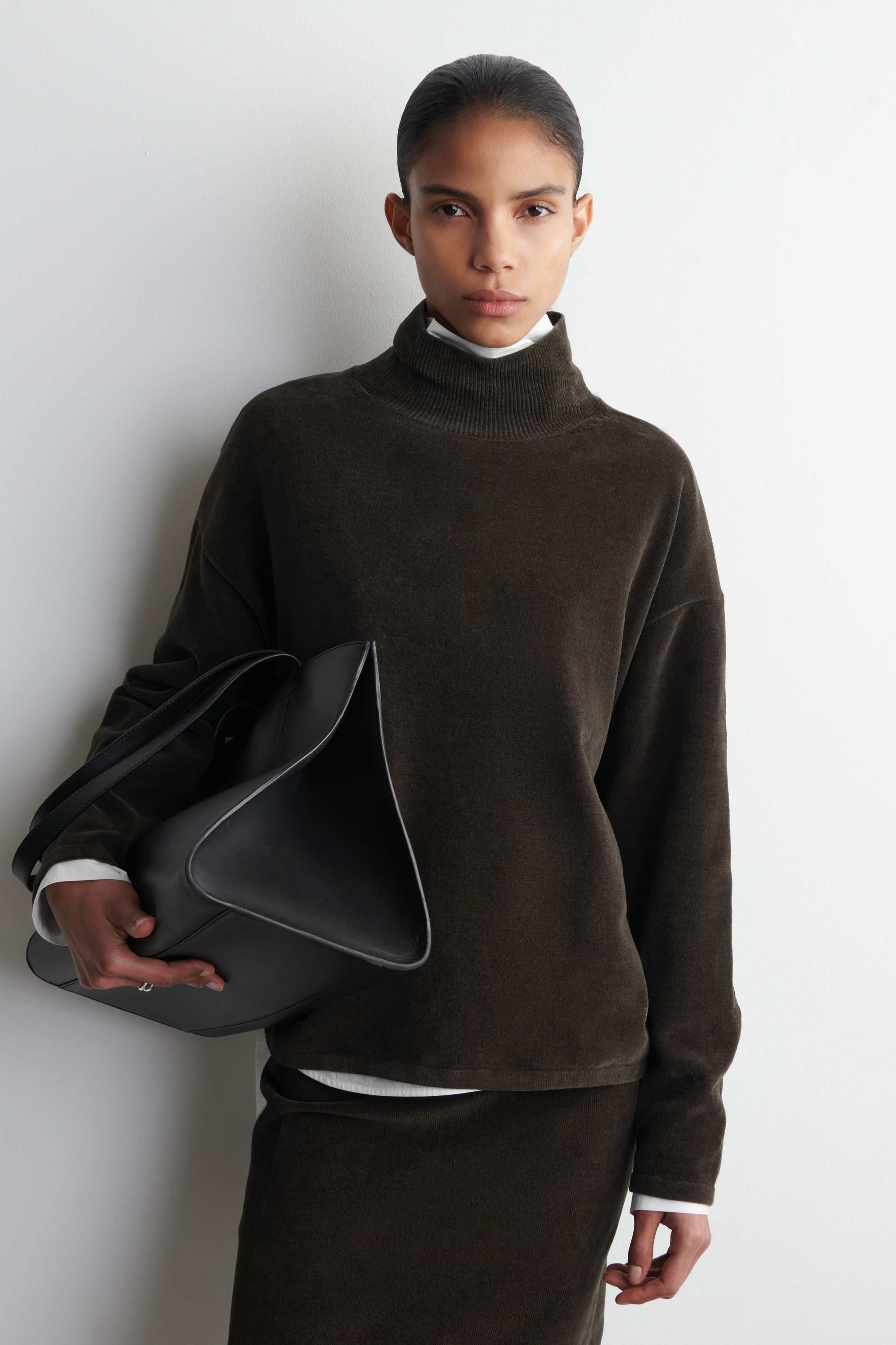 Chenille Funnel-Neck Jumper