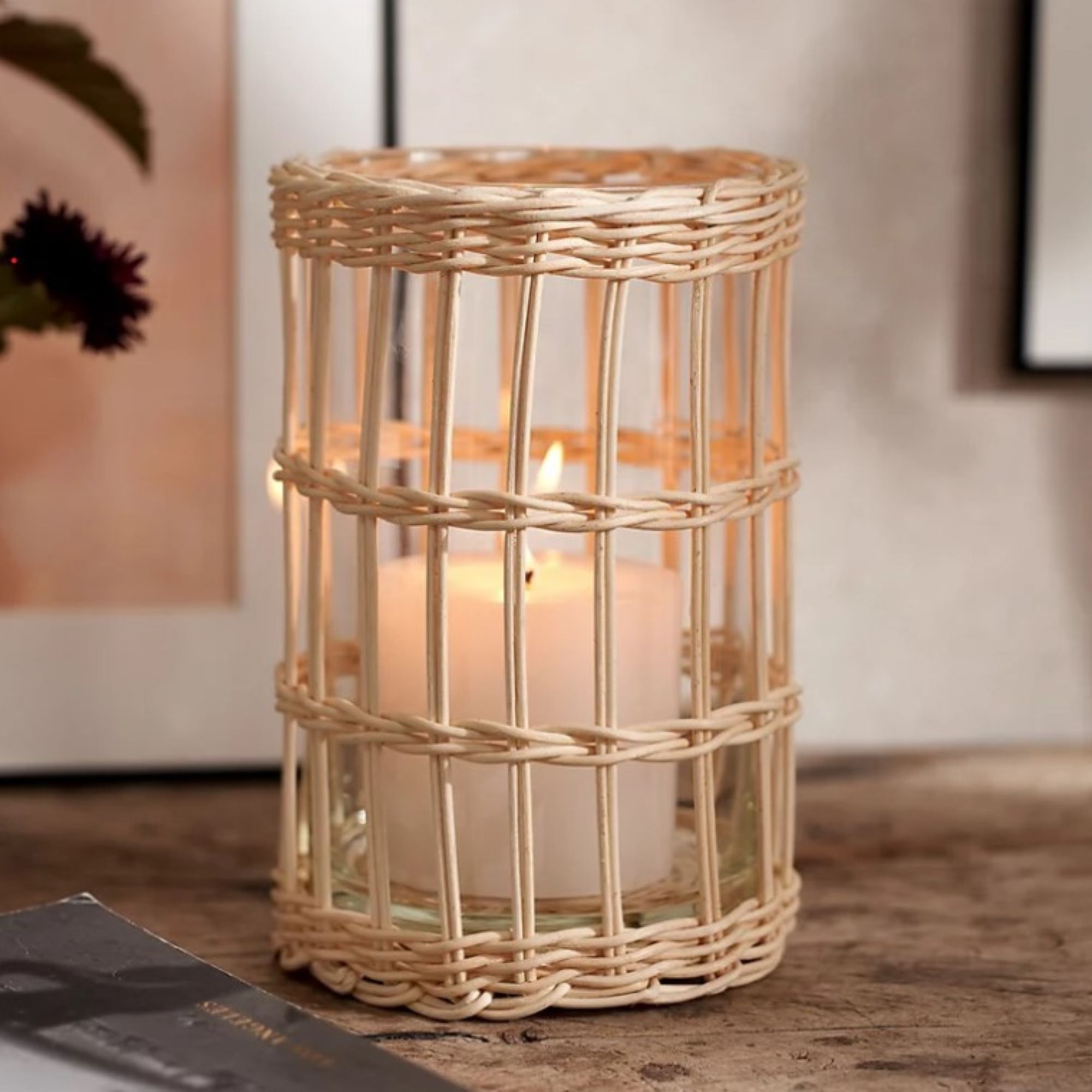 Rattan candle holder from TWC 