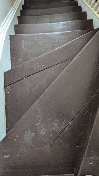 dark brown stairs