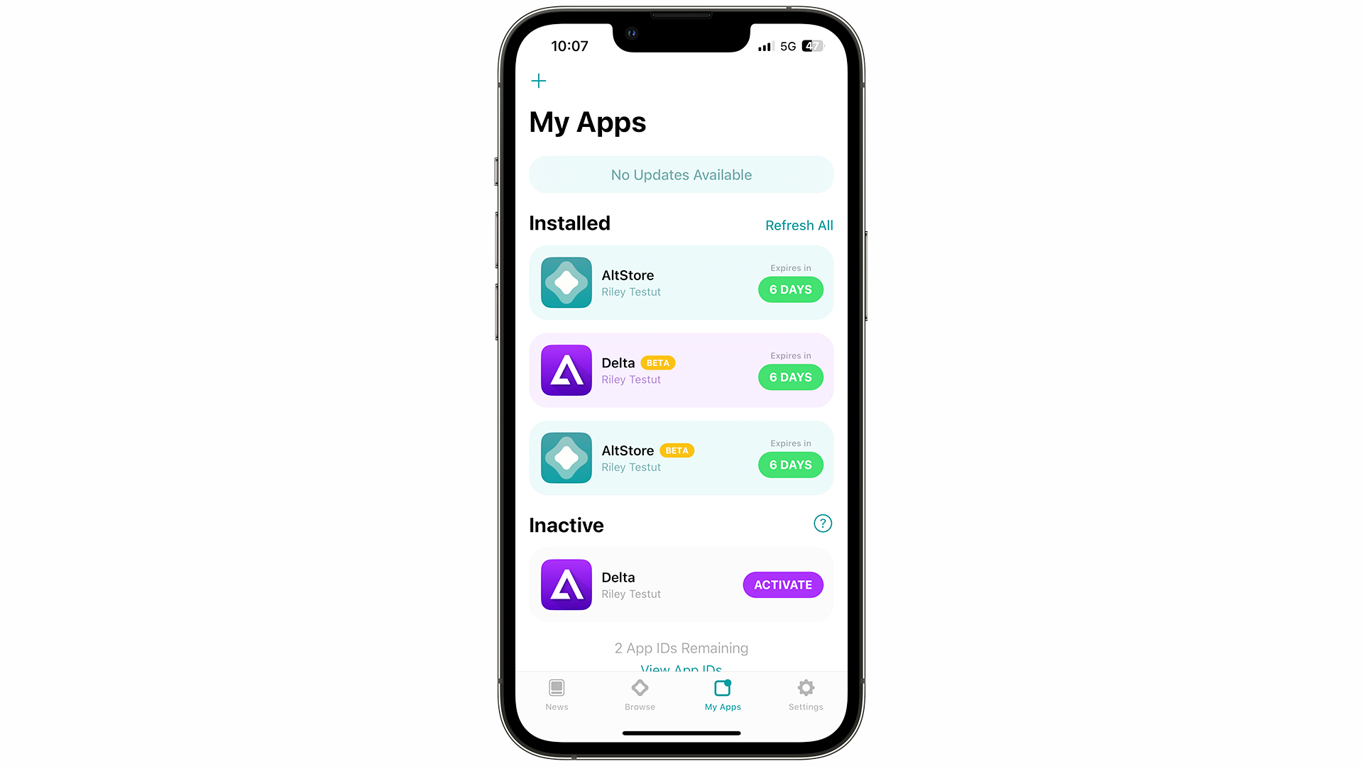 AltStore on iOS