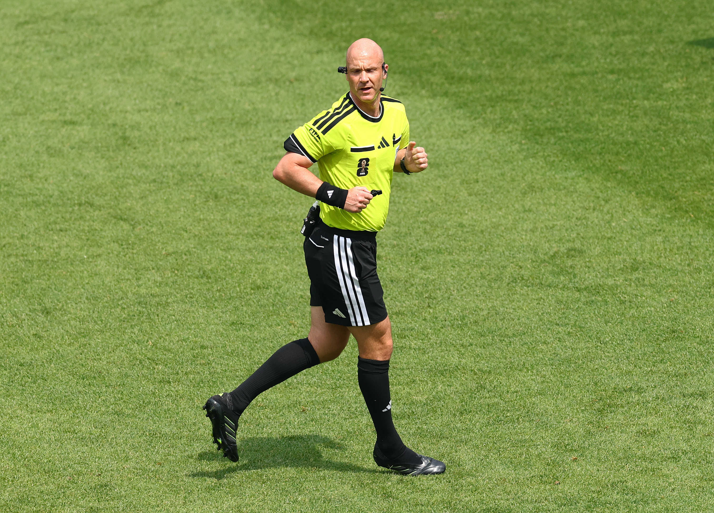 TORONTO, ONTARIO - JUNE 26: Referee Anthony Taylor is seen during the FIFA World Cup 2026 Group I match between Senegal and Iraq at Toronto Stadium on June 26, 2026 in Toronto, Ontario. (Photo by Robert Cianflone/Getty Images)
