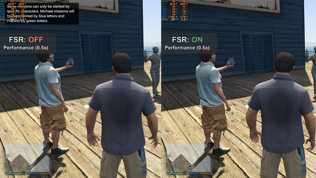  Fan mod adds AMD's FidelityFX Super Resolution to GTA V, can you spot the difference? 