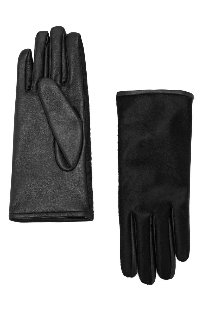 Leather &amp;amp; Faux Fur Reversible Gloves