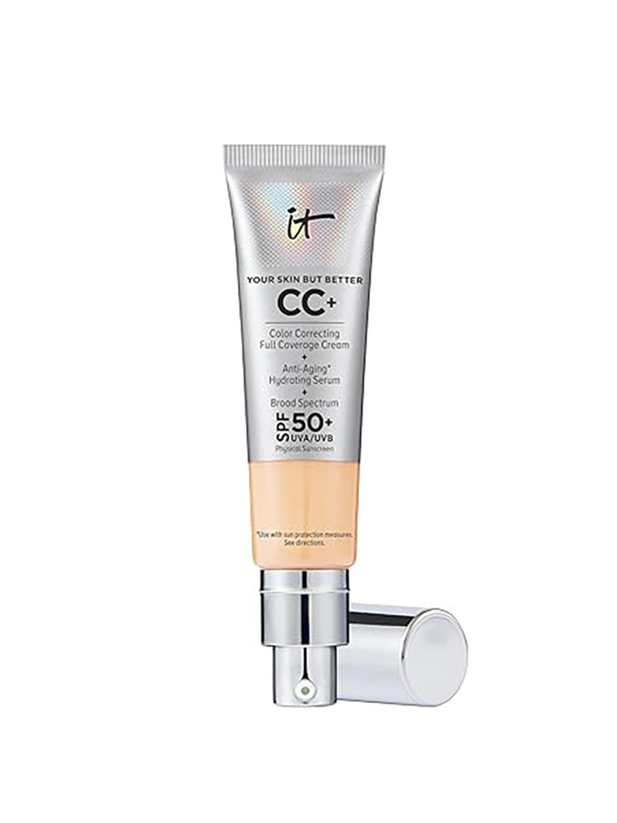 IT Cosmetics, It Cosmetics Cc+ Cream (light Medium) - Natural Full Coverage Foundation With Spf 50+, Color Corrector & Anti-Aging Hydrating Serum, Hyaluronic Acid + Peptides, Lightweight - 1.08 Fl Oz