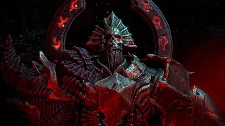 A close of Diablo 4 Season 3's main foe, who is covered in metal