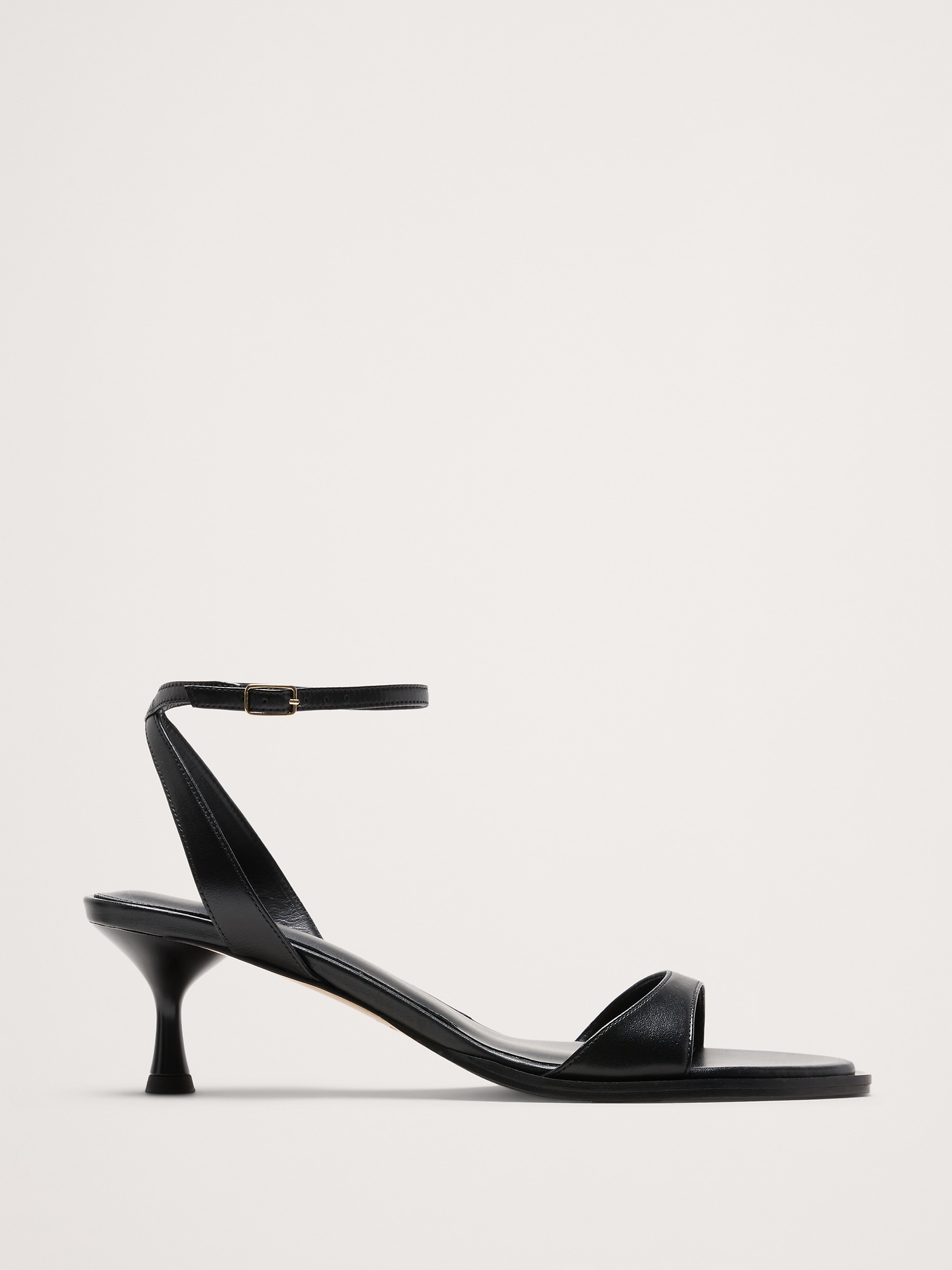 Italian Leather Kitten-Heel Sandal