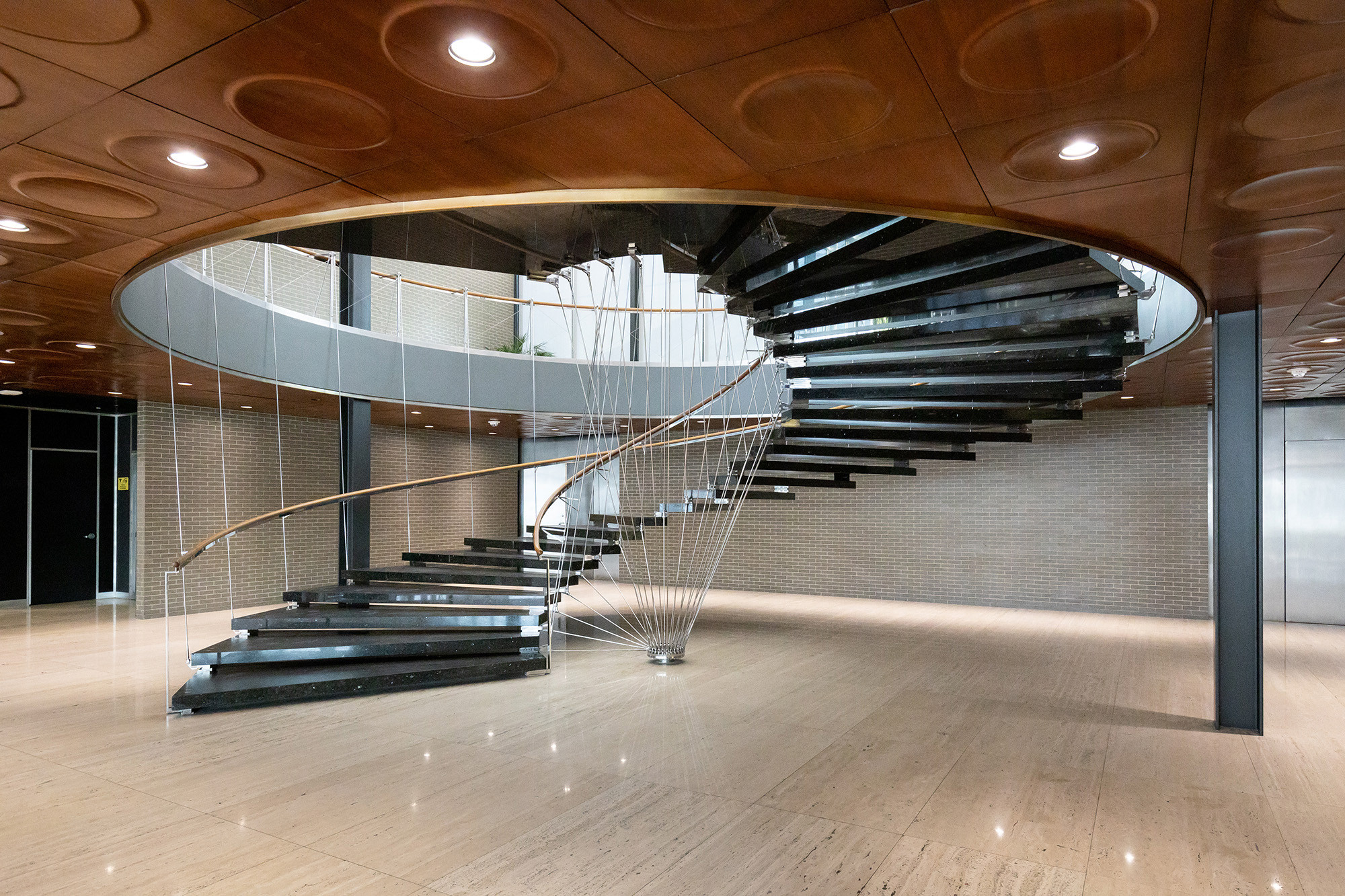 The spiral staircase in the R&amp;amp;D Center building