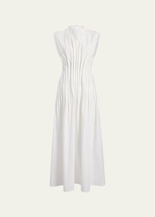 Wes Sleeveless Pleated Maxi Dress